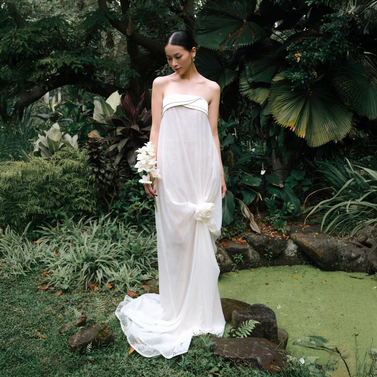 Romantic Goddess Wedding Gown Silk Chiffon Bridal Minimalist Vintage Lace Sequin Elegant Maxi Bridesmaid Garden Party Outfit